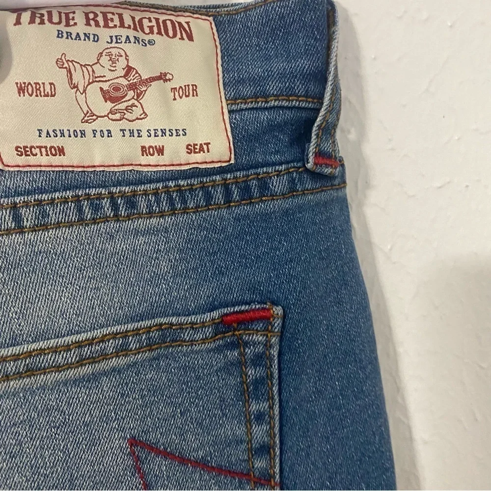 True Religion Rocco Moto Relaxed Skinny Jeans Med Sunkiss Wash W36 x L32 NWT